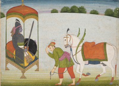 Kalki Avatar, Vishnus framtida inkarnation: Sida från ett spritt manuskript, ca. 1760-70. av Unbekannt