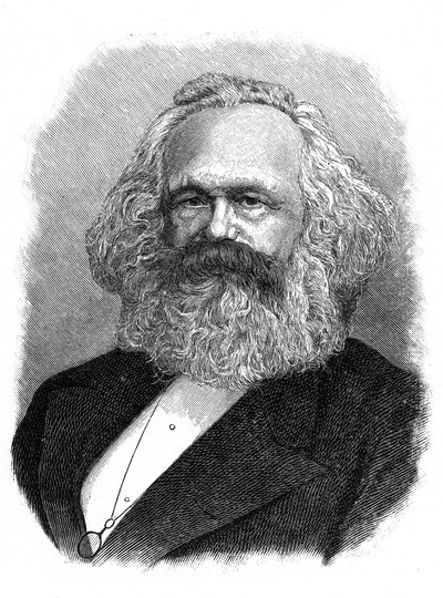Karl Marx, tysk politisk, social och ekonomisk teoretiker från 1800-talet av Unbekannt