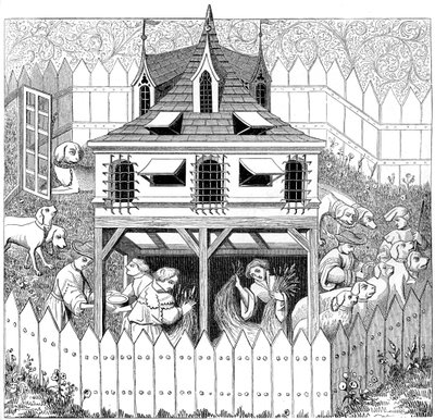 Kennel där hundar ska leva och hur de ska hållas, 1400-talet, 1849 av Unbekannt