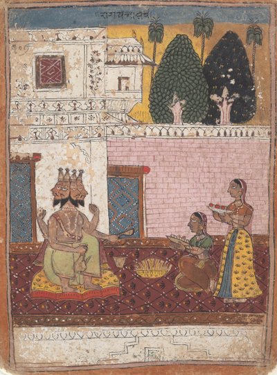 Khambavati Ragini...från a Dispersed Ragamala Series Garland of Musical Modes, 1700-1725. av Unbekannt