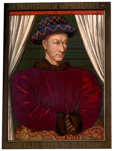 Kung Karl VII av Frankrike 1403-1461, c1445 1849 av Unbekannt
