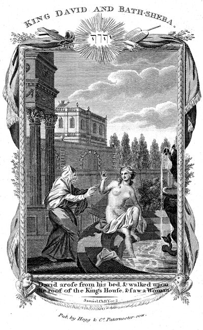 Kung David tittar ner på Batseba, c1804 av Unbekannt