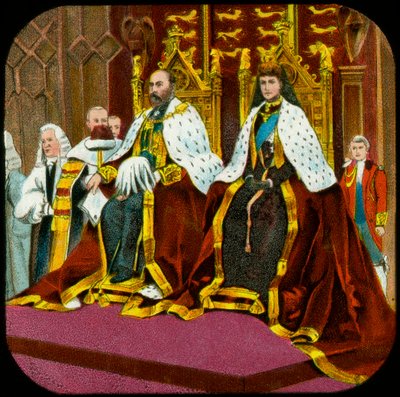 Kung Edward VII och drottning Alexandra, statsöppning av parlamentet, Westminster, c1902-1909 av Unbekannt