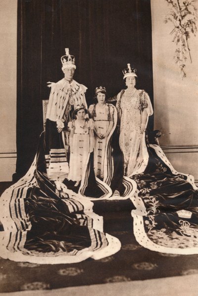 Kung George VI och drottning Elizabeth på deras kröningsdag 1937. av Unbekannt