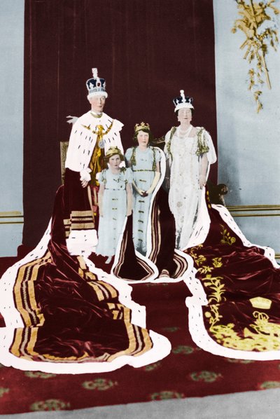 Kung George VI och drottning Elizabeth på deras kröningsdag 1937 av Unbekannt