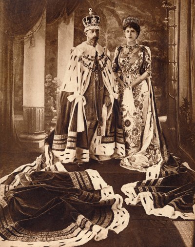 Kung George V och drottning Mary kröntes och kläddes för Delhi Durbar, 1911 1935. av Unbekannt