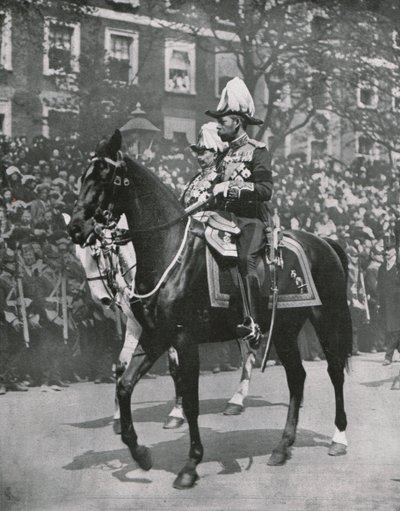 Kung George V vid begravningen av sin far kung Edward VII, London, 20 maj 1910. av Unbekannt