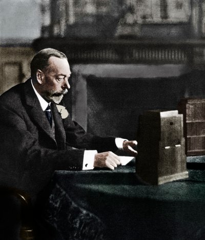 Kung George V sänder till imperiet på juldagen, Sandringham, 1935 av Unbekannt