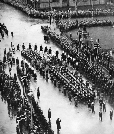 Kung George vs begravningståg passerar ut från Palace Yard, London, 1936 av Unbekannt