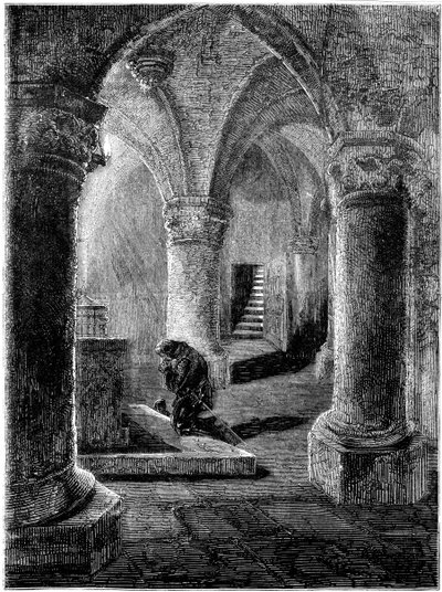 Kung Richard I 1157-1199 på knä inför helgedomen St Januarius av Unbekannt