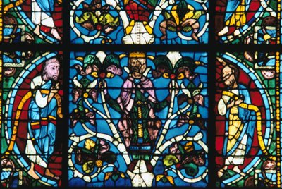 Kung Salomo, målat glas, Chartres katedral, Frankrike, 1145-1155 av Unbekannt