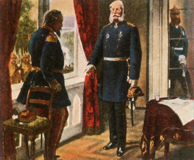 Kung Wilhelm och kejsar Napoleon efter slaget vid Sedan, 2 september 1870, 1936. av Unbekannt