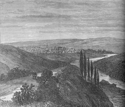 King Williams Town, från nära akvedukten, c1880 av Unbekannt