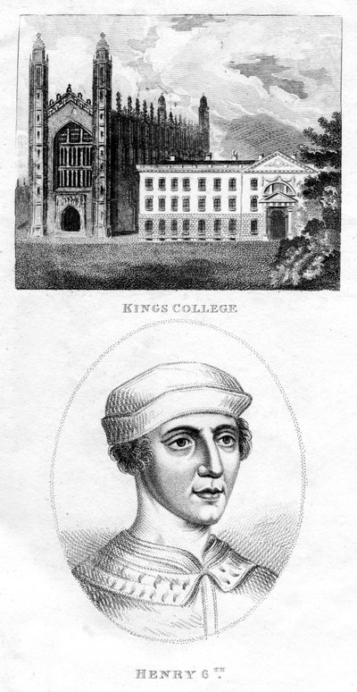 Kings College, Cambridge och Henry VI, 1801 av Unbekannt