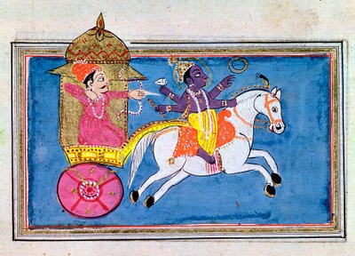 Krishna, hinduisk gudom, en avatar av Vishnu, 1600-talet av Unbekannt
