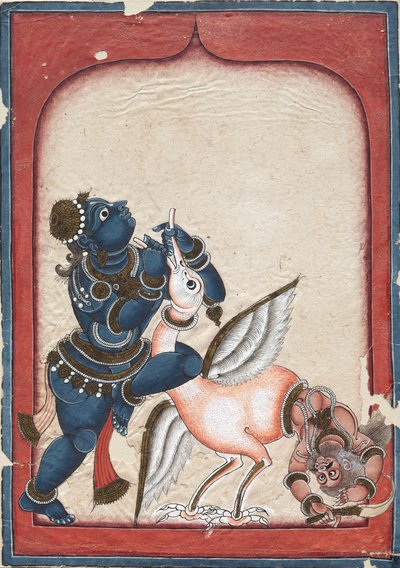 Krishna Vanquishing Clean, sent 1700-tal. av Unbekannt