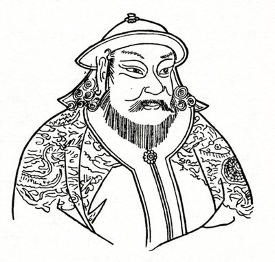 Kublai Khan 1215-1294 av det mongoliska imperiet och grundare av Yuan-dynastin, 1912 av Unbekannt