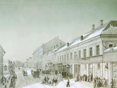 Kuznetsky Most, Moskva, Ryssland, 1840-talet. av Unbekannt