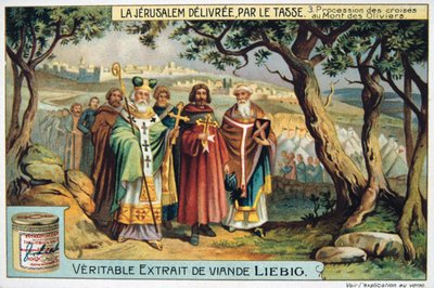 La Jerusalem delivree par le Tasse, Procession av kors till Olivberget. 1800-talet av Unbekannt