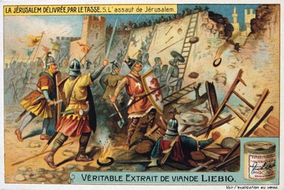 La Jerusalem delivree par le Tasse, Anfallet på Jerusalem. 1800-talet av Unbekannt