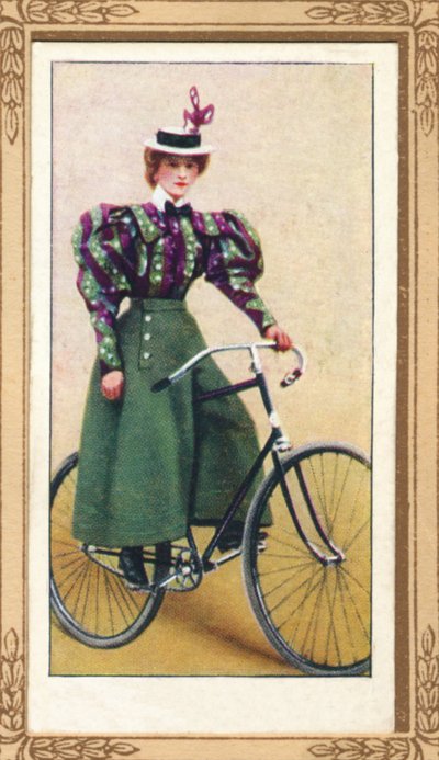 Cyklistdam med delad kjol, 1939 av Unbekannt