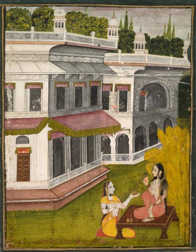 Lady och hennes förtrogna, ca. 1800. av Unbekannt