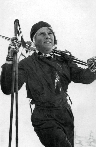 Laila Schou-Nilsen, norsk skidåkare, olympiska vinterspelen, Garmisch-Partenkirchen, Tyskland, 1936 av Unbekannt