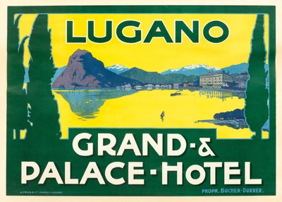 Luganosjön. Grand and Palace Hotel, ca. 1925. av Unbekannt