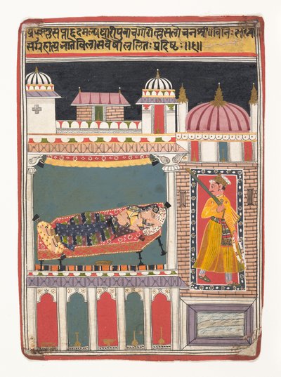 Lalit Ragini: Folio från en ragamala-serie Garland of Musical Modes, ca. 1680-90. av Unbekannt
