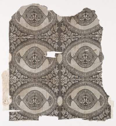 Lampas med konfronterande påfåglar, 1660-1955. av Unbekannt