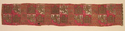 Lampas med heraldik från Kastilien och León, från en kunglig kristen dräkt, 1200-1325. av Unbekannt