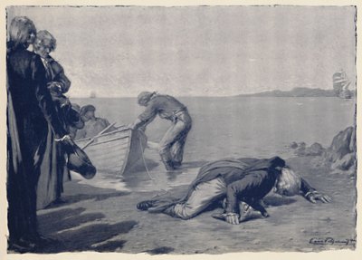 Landstigning av Paoli på korsikansk mark, sent 1700-tal, 1896 av Unbekannt