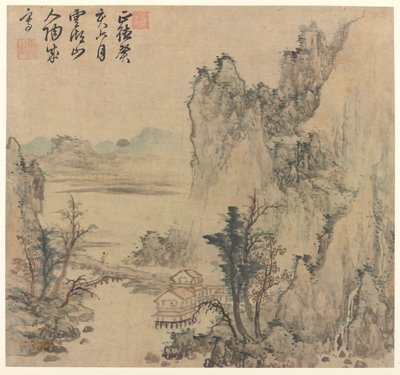 Landskap, sen Ming eller tidig Qingdynastin, 1600-talet. av Unbekannt