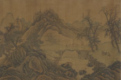 Landskap med resenärer, 1600-talet. av Unbekannt