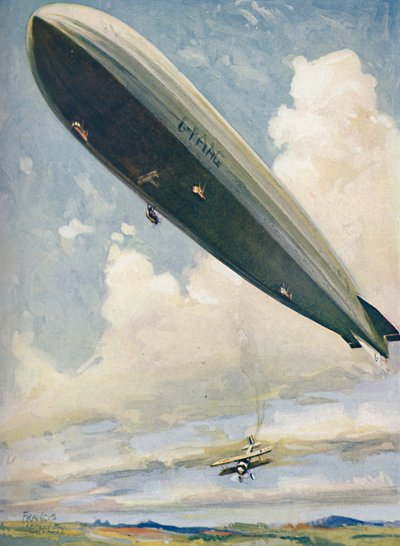 Sjösättning av ett flygplan från ett luftskepp i luften, 1927 av Unbekannt