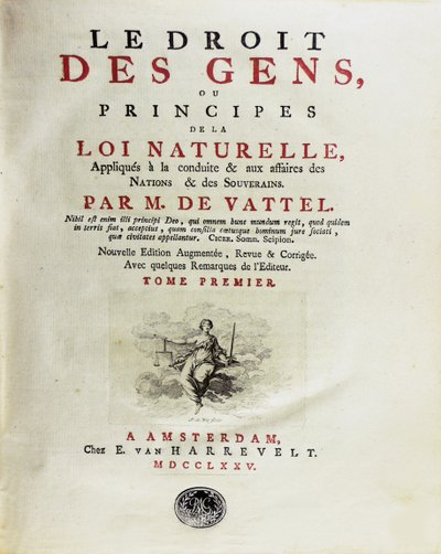 Nationernas lag, eller principer för naturlag, tillämpad på uppförande, 1775. av Unbekannt