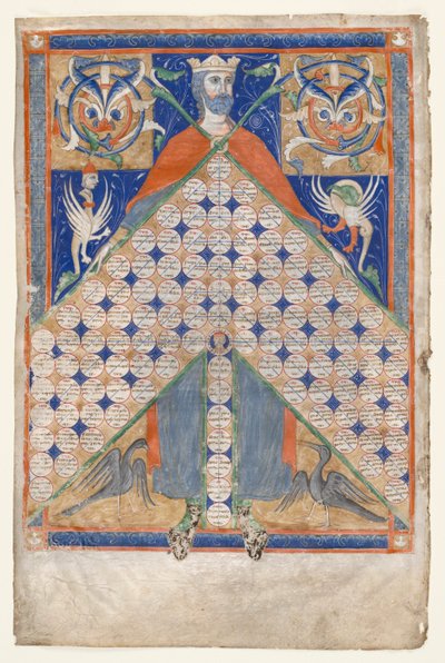 Leaf from Gratians Decretum: Table of Consanguinity, ca. 1270-1300. av Unbekannt