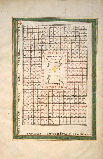 Blad från ett Beatus-manuskript: Antikrists bord, ca. 1180. av Unbekannt