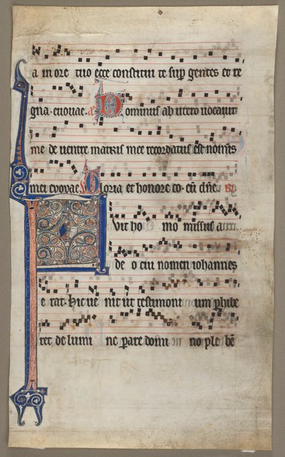 Blad från en korbok: Bebådelse till Zacharias, c1265. av Unbekannt