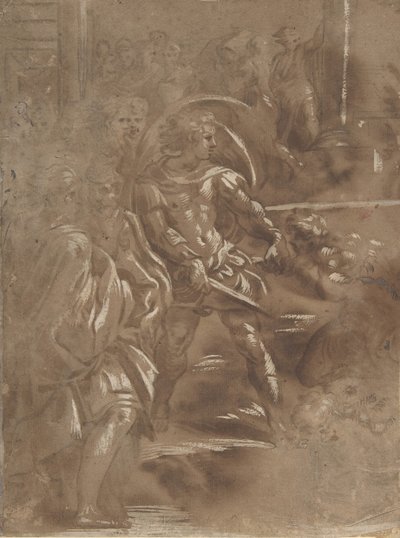 Vänster tredje av ett martyrskap av Saint Peter och Saint Paul., 1508-ca. 1550. av Unbekannt