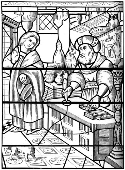 Legenden om juden i Rue des Billettes, Paris, genomborrande helig oblat med sin kniv, 1300-talet, 18 av Unbekannt
