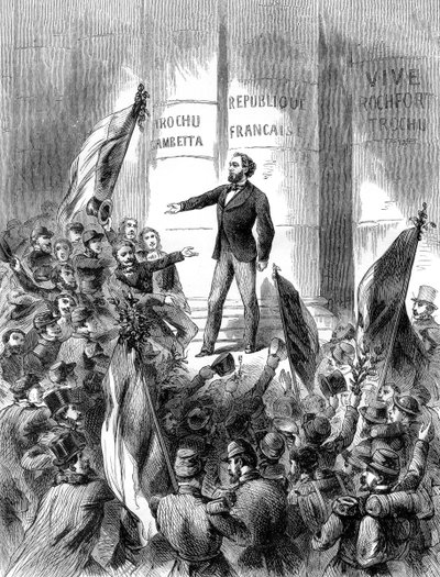 Leon Gambetta proklamerar Republiken Frankrike, 4 september 1870 1882-1884 av Unbekannt