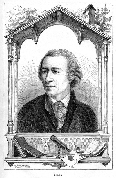 Leonhard Euler 1707-1783, schweizisk matematiker, 1874 av Unbekannt