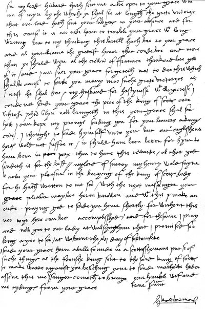 Brev från Katherine av Aragon som regent till sin man, kung Henrik VIII i Frankrike, som tillkännager den engelska segern över den skotska armén vid Flodden och döden av kung Jakob IV av Skottland av Unbekannt