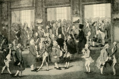 Levee of Lord Cornwallis generalguvernör i dörröppningen till höger, 1925. av Unbekannt