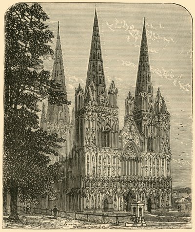 Lichfield Cathedral - Västfronten, 1898. av Unbekannt