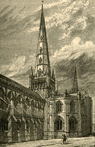 Lichfield Cathedral Exteriör, 1898. av Unbekannt