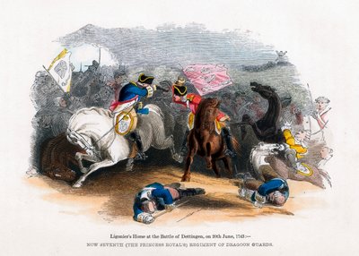 Ligoniers häst vid slaget vid Dettingen, 20 juni 1743 av Unbekannt