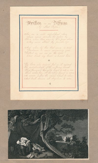 Rader skrivna i ett album, på Malta, c1812. av Unbekannt