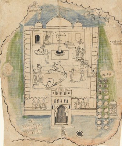 Linga Temple Compound, sent 1800-tal. av Unbekannt